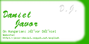 daniel javor business card